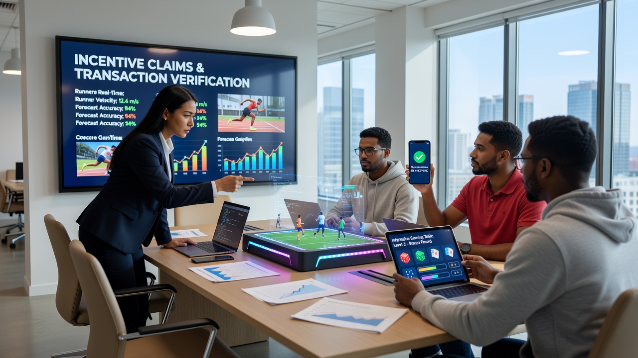 Mobile app interface showing synchronized bonus claims and transaction verification for sports and casino games