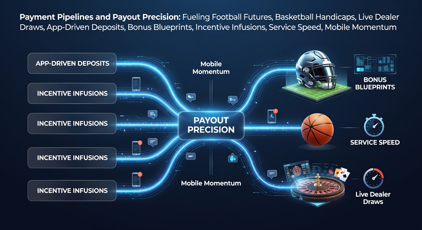 Vibrant illustration of digital payment streams connecting sports betting odds, casino tables, and mobile apps in a seamless flow