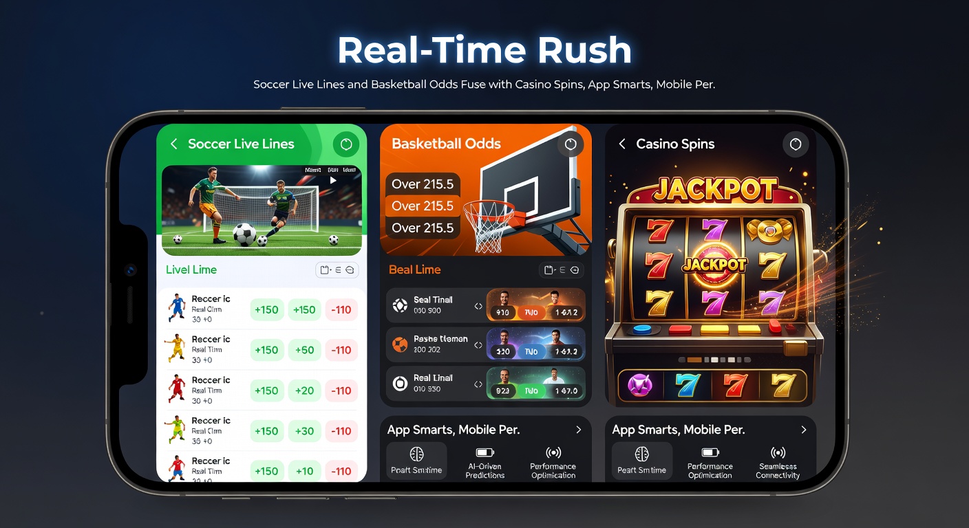 Mobile screen capturing basketball live odds transitioning to casino spins with quick cashout options and support chat visible