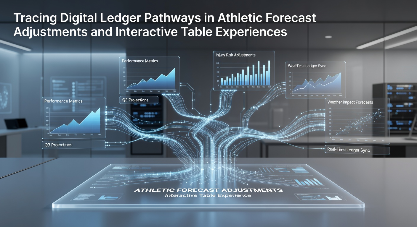 Digital ledger pathways visualized through blockchain networks tracking athletic forecast data and live table adjustments
